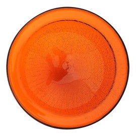 Oakestry 12-inches Hand-Blown Crackle Glass Hanging Birdbath Bowl Glass Versatile Glass Bowl, Mandarin