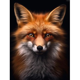 YUINJP Red Fox Orange Diamond Painting Kits Wild Animal Diamond Painting Art for Beginners Full Round Drill Diamond Art for Wall Decor Gift 30x40cm
