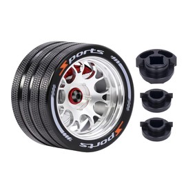 Aluminum RC Hand Wheel Remote Control Steering Wheel Replacement Accessory RC Handwheel for Spektrum Futaba Flysky SANWA NB4 7PX X9 Transmitter Upgrade Accessories (Silver Style 3)