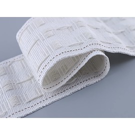 Marcoborthers Curtain Pleating Tape 6 Yards White British Style with 30 Pcs Stainless Steel Curtain Pleat Hook Clip, Perfect for Making Home Decor Projects.