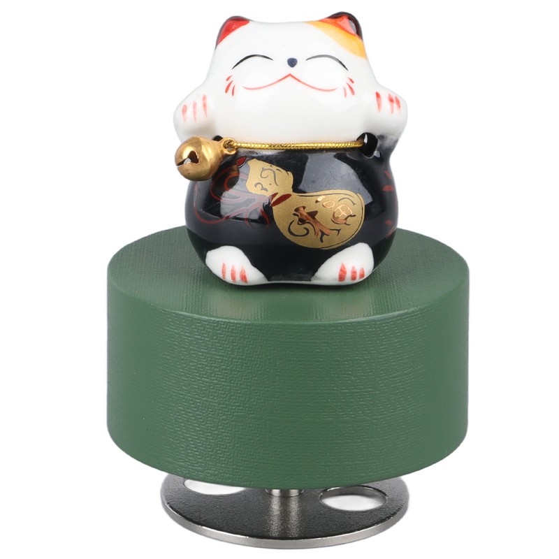Music Box Round Shape Fortune Cat Style Pleasing Melody Exquisite