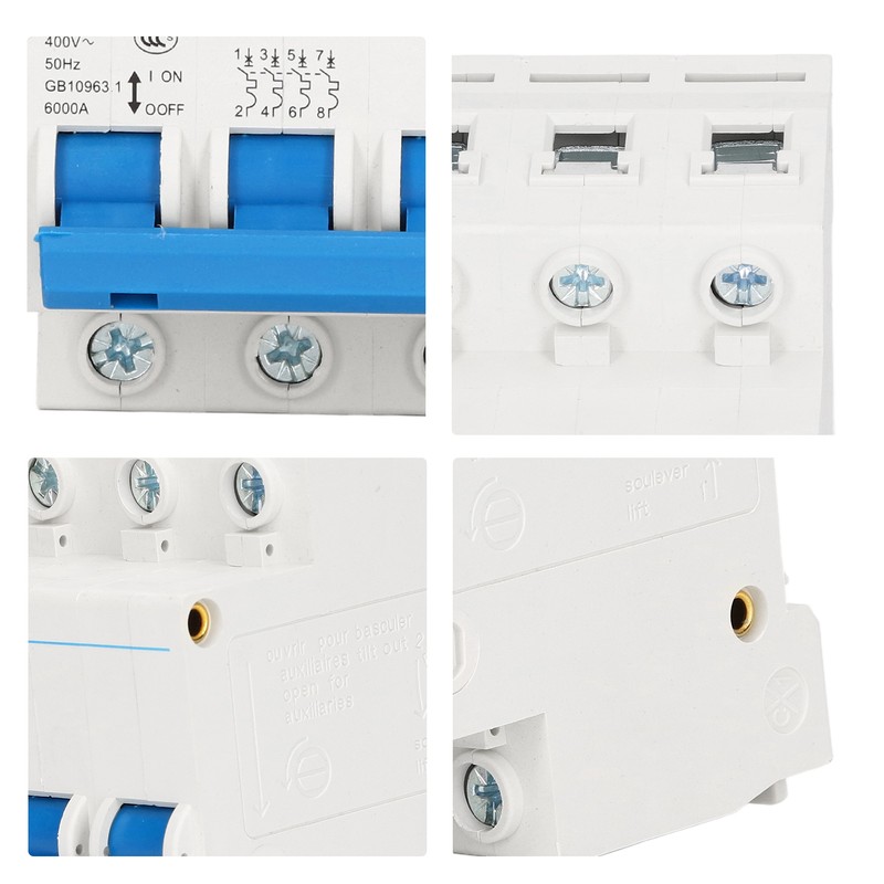 4P Miniature Circuit Breaker DIN Rail Mount Low Voltage Air