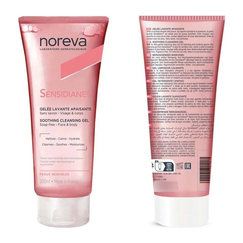 Gel Limpiador Noreva Sencidiane Piel Sensible Rosácea 200ml