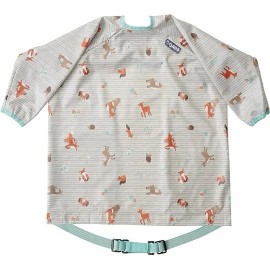 Bibado Baby 6-36 Month Woodland Friends Long Sleeve Weaning Coverall Feeding Bib