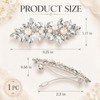 Rhinestone Hair Clip with Pearl, Sparkly Crystal Barrette for Women