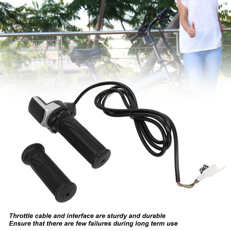 LED Display Electric Bike Throttle Grip Handlebar with Battery Indicator