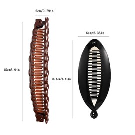 Banana Clips Hair Clincher Combs for Women Thick Curly Hair Fishtail Hair Clip Ponytail Holder Hair Accessories for Women Girls Hair Comb Double Banana Clip Barrette 4Pcs