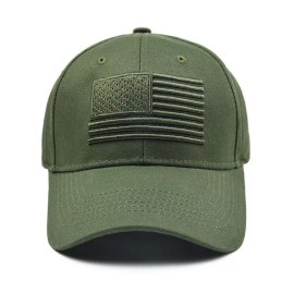 Syrios Gifts Green American Flag Embroidered Low Profile Baseball Cap US Flag Hat Adjustable