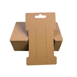 100Pcs Hair Clip Display Cards Rectangle Blank Paper Display Cardboard Hairpin Packaging Cards for Storing Hairclips Hair Accessories(Brown)