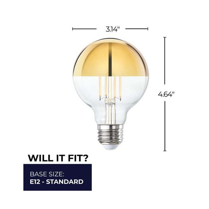 Bulbrite 776923 10-Pack Filaments G25 Half Gold Light Bulb