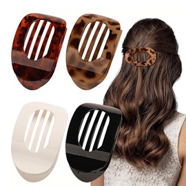 MUNZE 4 Stück Haarklammern Für Damen, Haarspange Flach Damen, Flat Claw Clip,Haarklammer Für Dunn Haar, Starker Halt Seitliche Haarklammern