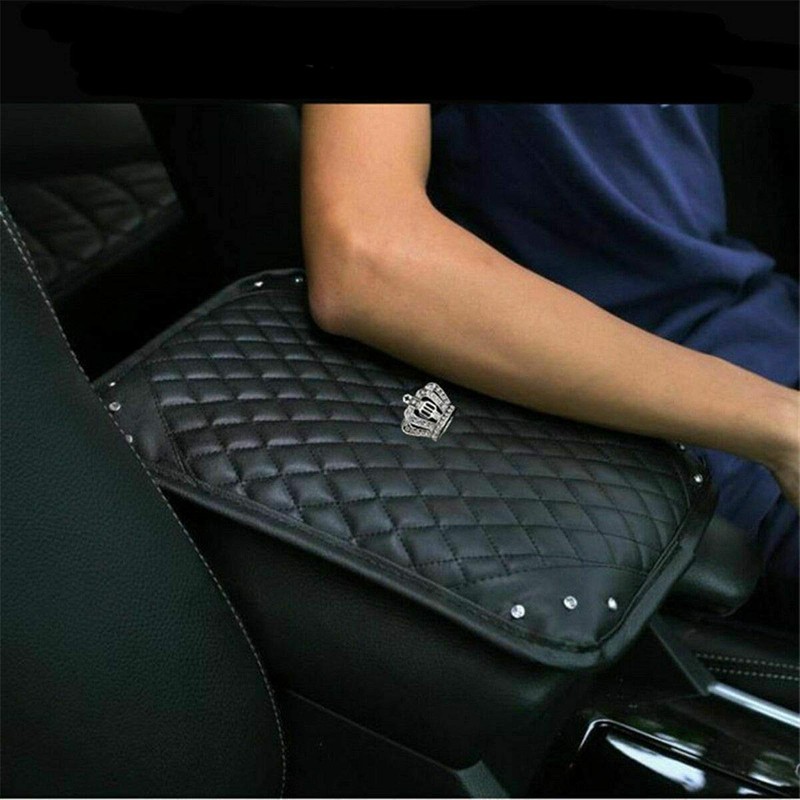 Riloer LanCo Centre Console Armrest Cover Car Armrest Pad Rhinestone