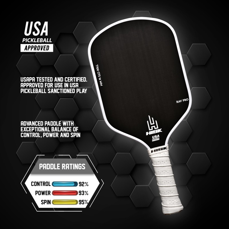 HISK RAV PRO Pickleball Paddle - Ultimate HIGH END 16mm