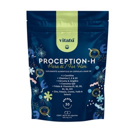 Vitatú | Proception suplemento para hombre con Zinc, Folato, L-Carnitina, Vitamina D3, Q10, Vitamina C, E, Cúrcuma y Jengibre, 60 cápsulas. Vitaminas,