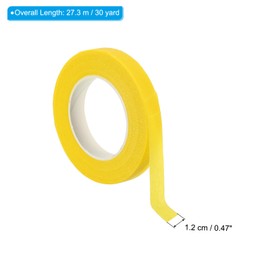 PATIKIL 30 Yard Floral Tapes, 6 Roll Florist Tape Crepe Paper Flowers Bouquets Tapes Waterproof for Bouquet Stem Wrapping, Yellow (27 Meters)