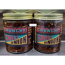 Trader Joe's2 Crunchy Chili Onion in Olive Oil with Dried Garlic and Peppers 6oz 170g (Two Bottles)