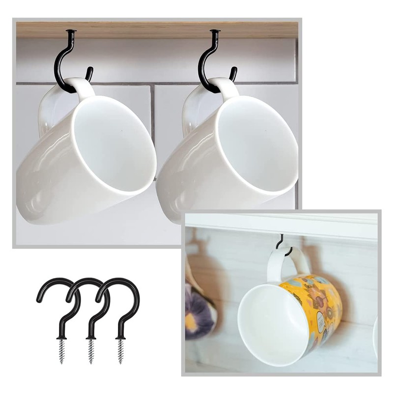 xiaozhenjida 30 Pcs Black Vinyl Coated Hook Hooks Question Mark