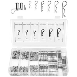 MOLENCO 150 Pcs Cotter Pins Assorted Kit, R Clips, Cotter Pins, Stainless Steel R Clips, Split Pins with Storage Box for Automotive, Marine, Machinery, Engine, Bike Repair (150)