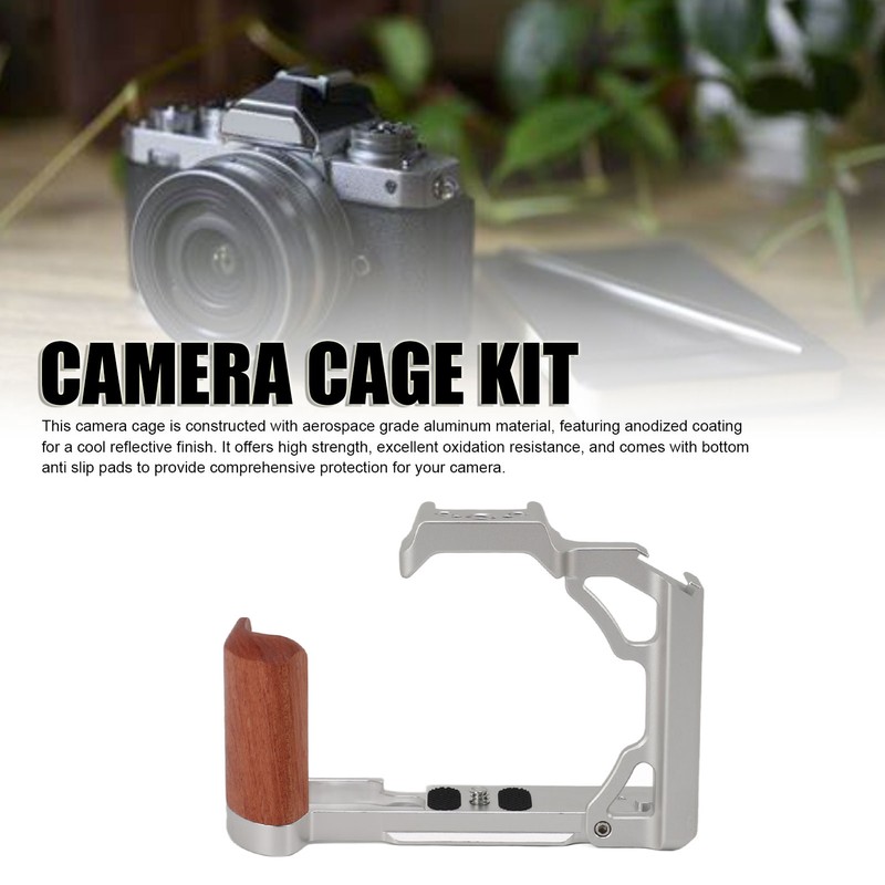 Camera Cage with Wood Handle Anodized Anti Slip Easy To