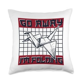 Best Easy Origami Crane Paper Gifts For Beginners Go Away Paper Crane Folding Owl Master Origami Throw Pillow, 18x18, Multicolor