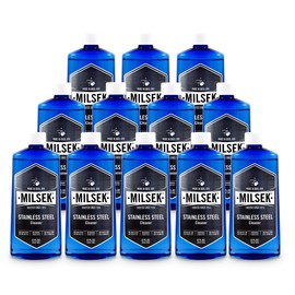 Milsek Stainless Steel Cleaner - Multipurpose Cleaning Supplies for Home and Kitchen Appliances, Sink, Stovetop, Dishwasher, Microwaves and Refrigerators - 12 Fl Oz (Pack of 12)