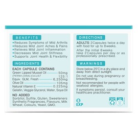 Natures Key Green Lipped Mussel Oil 50mg 100caps - Natural anti-inflammatory, Reduces Symptoms of Mild Arthritis, Reduces Mild Joint Aches & Pains, Relieves Mild Joint Inflammation, Decreases Mild Joint Stiffness, Supports Joint Health & Flexibility