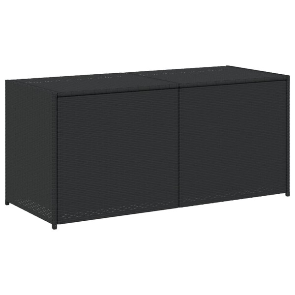 vidaXL Poly Rattan 74.8 Gal Garden Storage Box - Black,