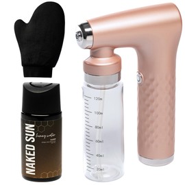 ICON Portable Self Tan Spray Tan Machine Airbrush with Naked Sun Honey Water Sunless Solution and Tanning Lotion Mitt