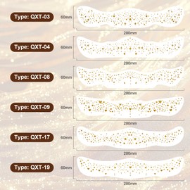 DAGEDA Body Glitter Temporary Tattoos, Fake Tattoos Sparkle Body Makeup Patches, Waterproof Clavicle Gold Tattoo Makeup, Beaches, Party, Concerts,Rave Outfits for Women