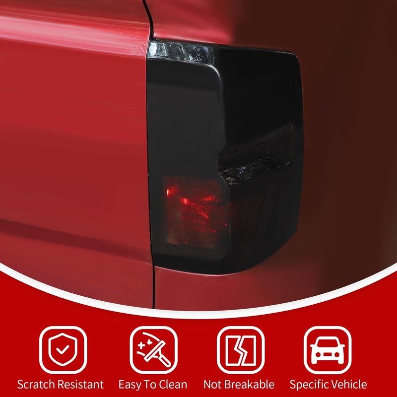 JeCar Taillight Trim Covers Smoked Brake Light Rear Lamp Guards
