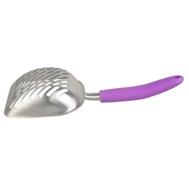 Large Metal Cat Litter Box Scoop, Stainless Aluminum Alloys,13.8"*5.5"*1.8" (Purple Handle)