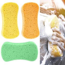 3 Pack Car Sponges, Cleaning Sponge, Car Sponges for Washing, Super Absorbent, Jumbo Sponge for Cleaning Wheels, Windshield & Bodywork (Random Color)