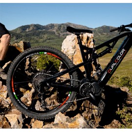 DualColorStampe Kit Adesivi Cerchi Bici MTB e Corsa - Decalcomanie Professionali per 2 Ruote, Filetti Strisce Bandiera Italiana - Compatibile con 26, 27,5, 28-29 Pollici B0233 (26'' Pollici)