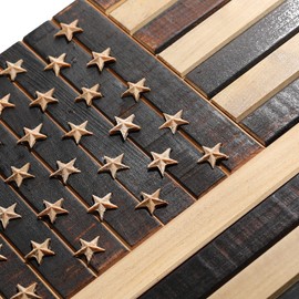 CONSDAN Wooden American Flag Wall Decor, Handcrafted Wall Art, USA Grown Hardwood, Rustic Wood Wall Flags, American Flag Wall Art, American Flag Decor | Regular Color, 24"x16"