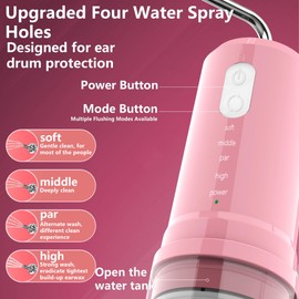 Ear Wax Removal,Ear Wax Removal Tool, Ear Irrigation Flushing System with 4 Pressure Modes, Safe and Effective Ear Wax Removal Tool, IPX7 Waterproof