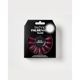 Technic False Nails - Stiletto, Matte Burgundy (6pcs) (29135) (£1.08/each) T/Nail-8