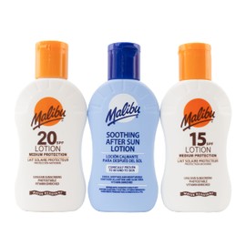 MALIBU Travel set pack 1 x 100 ml sun lotion SPF15, 1 x 100 ml SPF20 and 1 x 100 ml after sun 100 ml cream