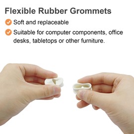 Zorveiio 12 Pack Desk Grommet 1" Cable Cord Grommet Flexible Wire Rubber Grommets for Desk and Furnitures Wire Hole Cover, Effective Cable Management, White