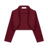 Bolerose Girls 3/4 Sleeve Childrens Kids Bolero (Burgundy, 5-6 Years)