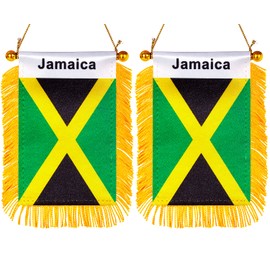 ZXvZYT 2 Pack National Car Window Flag (Jamaica)