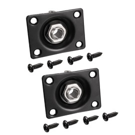 sourcing map 1/4 Inch 6.35mm Guitar Mono Output Jack Plate Input Socket for Electric Guitar, Black 2pcs