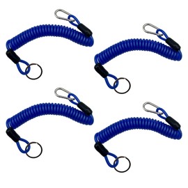 Rnigs 6FT Trailer Breakaway Safety Cable Blue 4Pcs Trailer Brake Away Cable, Trailer Breakaway Coiled Cable for RV Trailer Emergency Camper Breakaway Switch