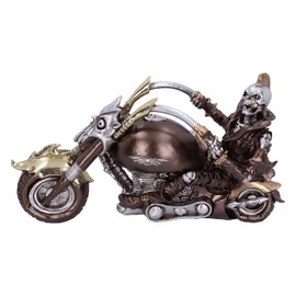 Nemesis Now Wheels of Steel 29cm Steampunk Motorcycle Skeleton Figurine, Silver