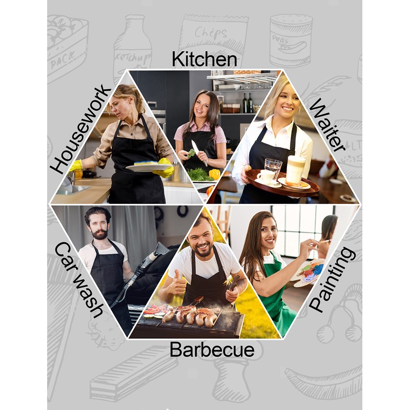 Plus Size Aprons for Women with Pockets Durable Long Adjustable