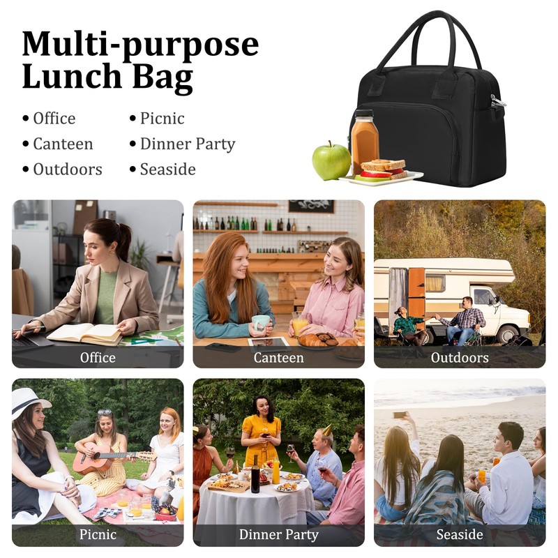 MEXS Insulated Lunch Bag for Women Men Large Reusable Lunch
