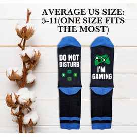 Jripars Do Not Disturb I Am Gaming Funny Socks, Novelty Gaming Gifts For Men Husband, Funny Gifts Ideas For Birthday Valentines Day Fathers Day Mothers Day Anniversary, Christmas, B05