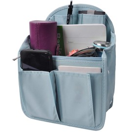 Vercord Backpack Organizer Insert Liner Hanging Travel Bag in Bag with Many Pockets Light Blue Large