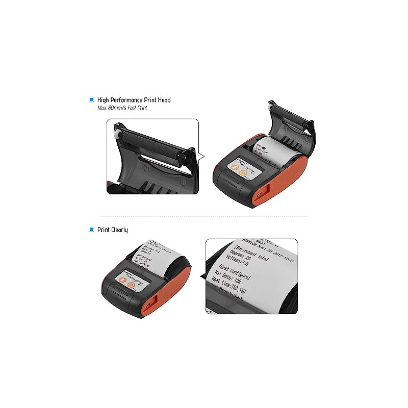 Sunydog 10 Rolls of Paper Pt-210 58mm Portable Thermal Printer