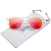 The Fresh Matte Frosted Frame Mirror Lens Spring Temple Horn