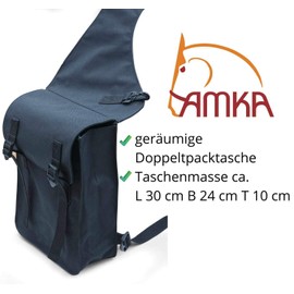 Reitsport Amesbichler 013/04D Saddle Bag for Horses Double Pannier Black
